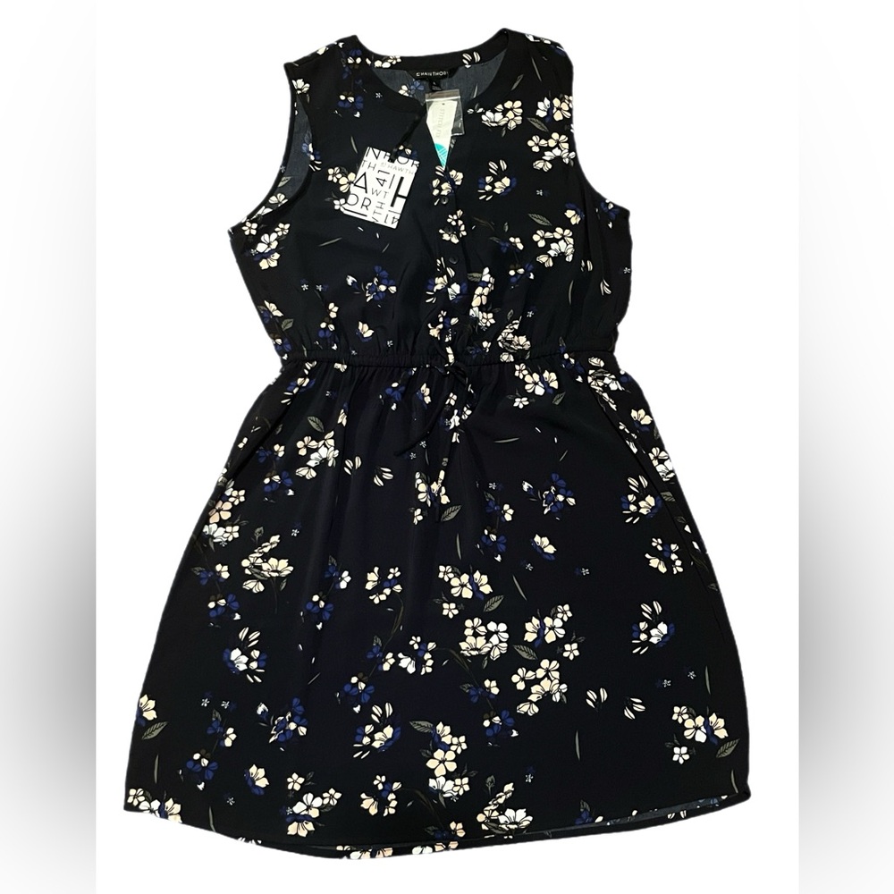 41 Hawthorn Claira Tie Waist Dress Navy Size Large NWT Stitch Fix